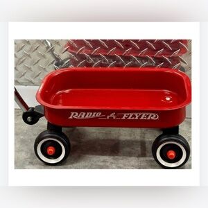 Vintage Radio Flyer Red Wagon Metal Miniature 12.5" x 7.75" Bed Size MINT
